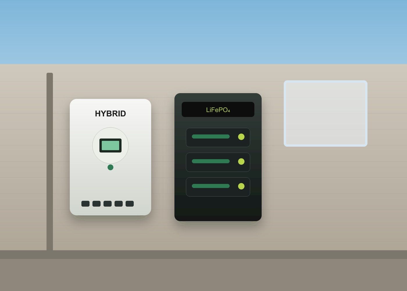 Hybrid inverter and lithium battery wall installation